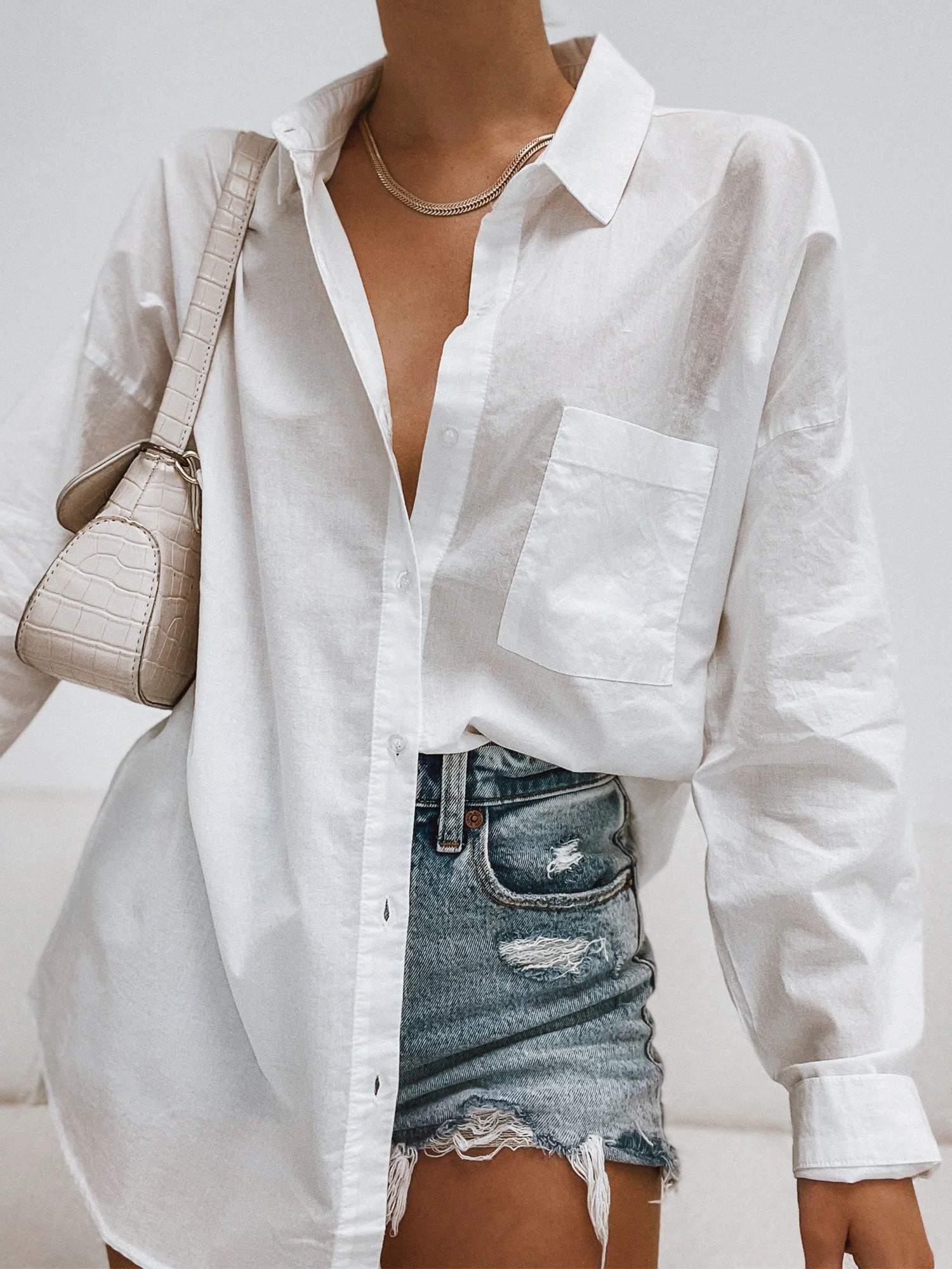 Albany Button Down in Off White - Image 10