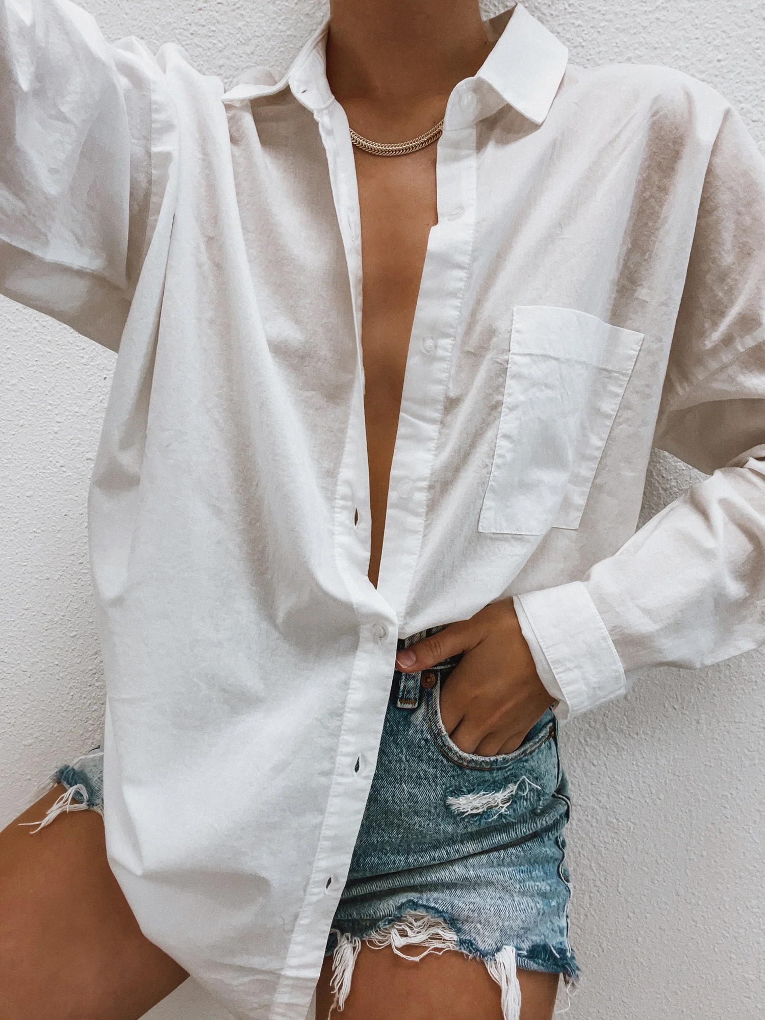 Albany Button Down in Off White - Image 8