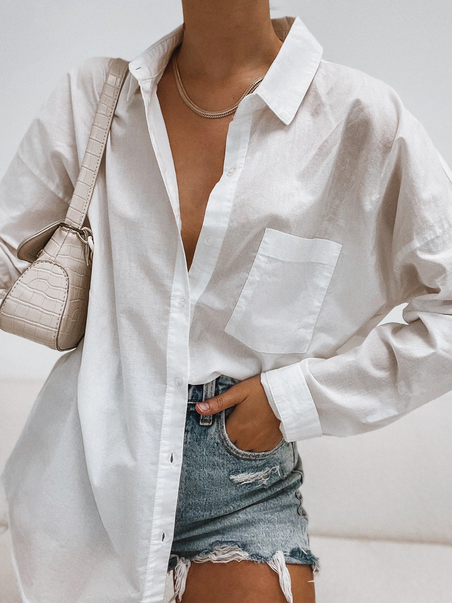 Albany Button Down in Off White - Image 9