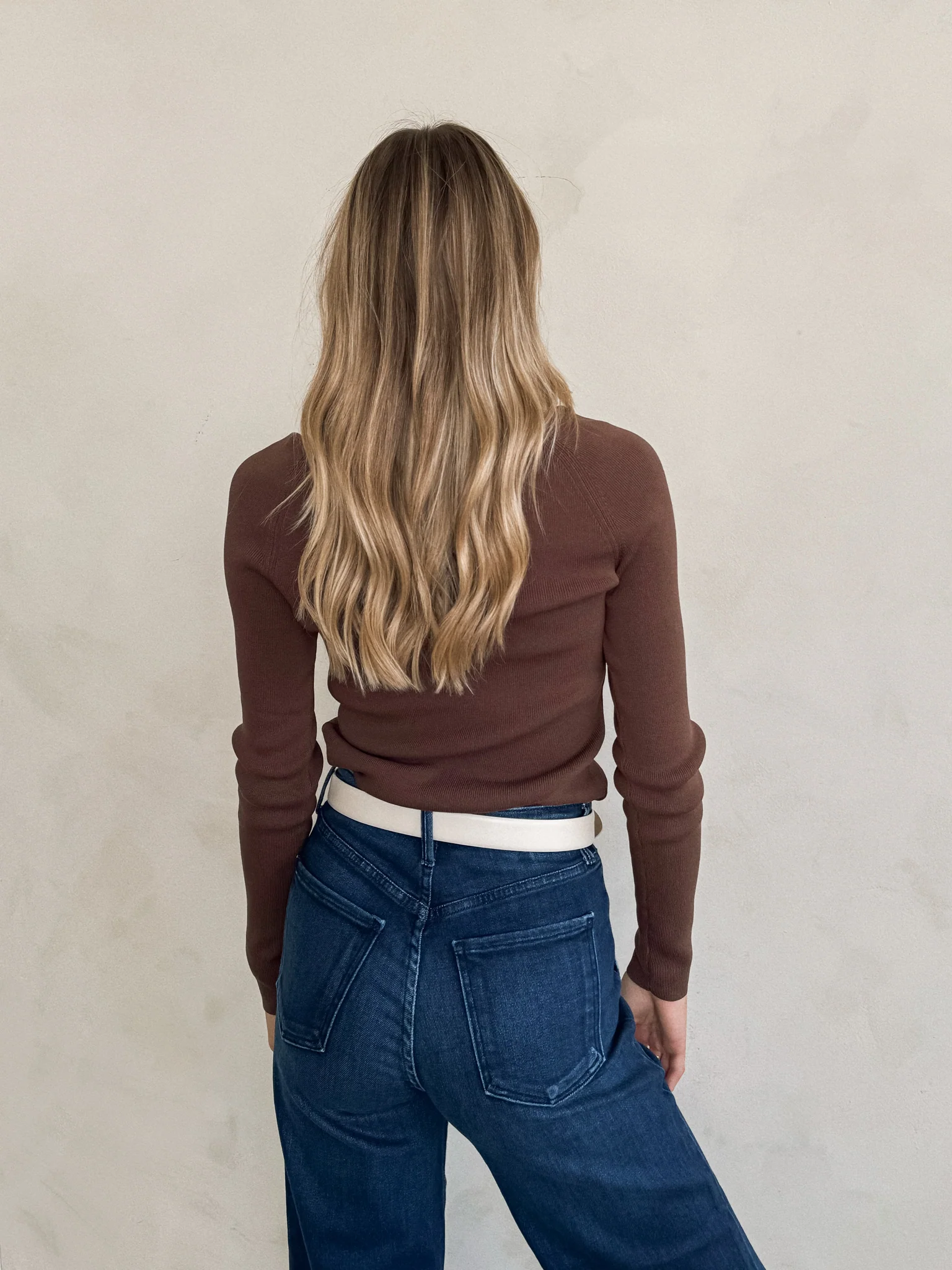 Mia Long Sleeve Knit Top in Brown - Final Sale - Image 3