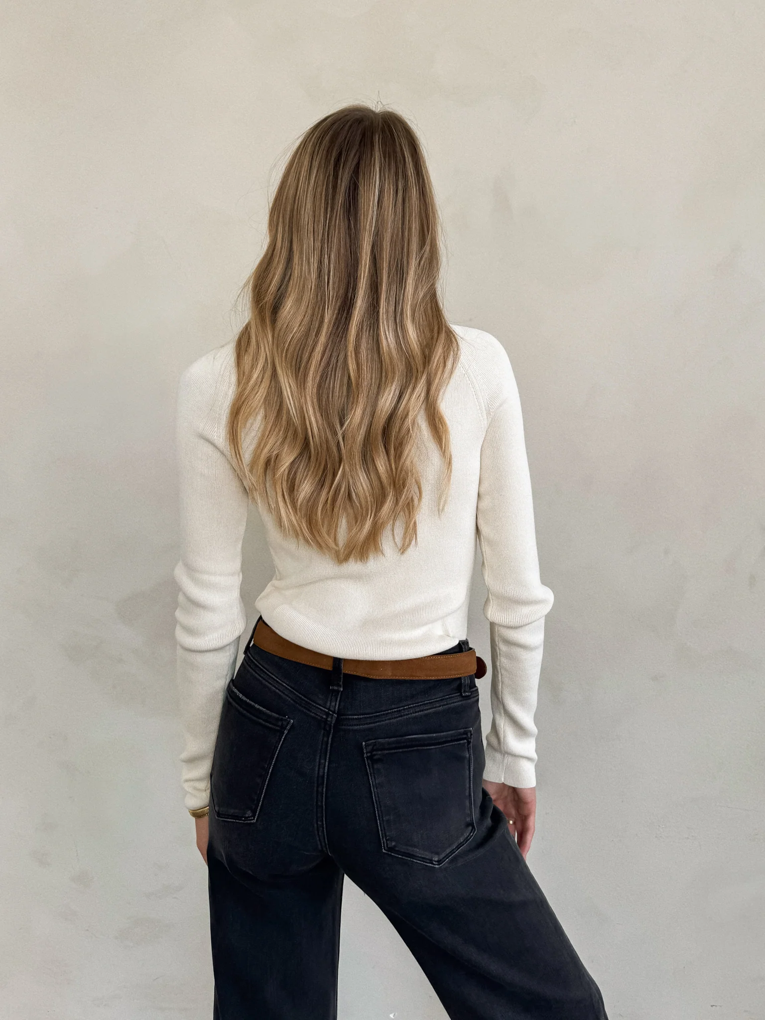 Mia Long Sleeve Knit Top in Cream - Final Sale - Image 4