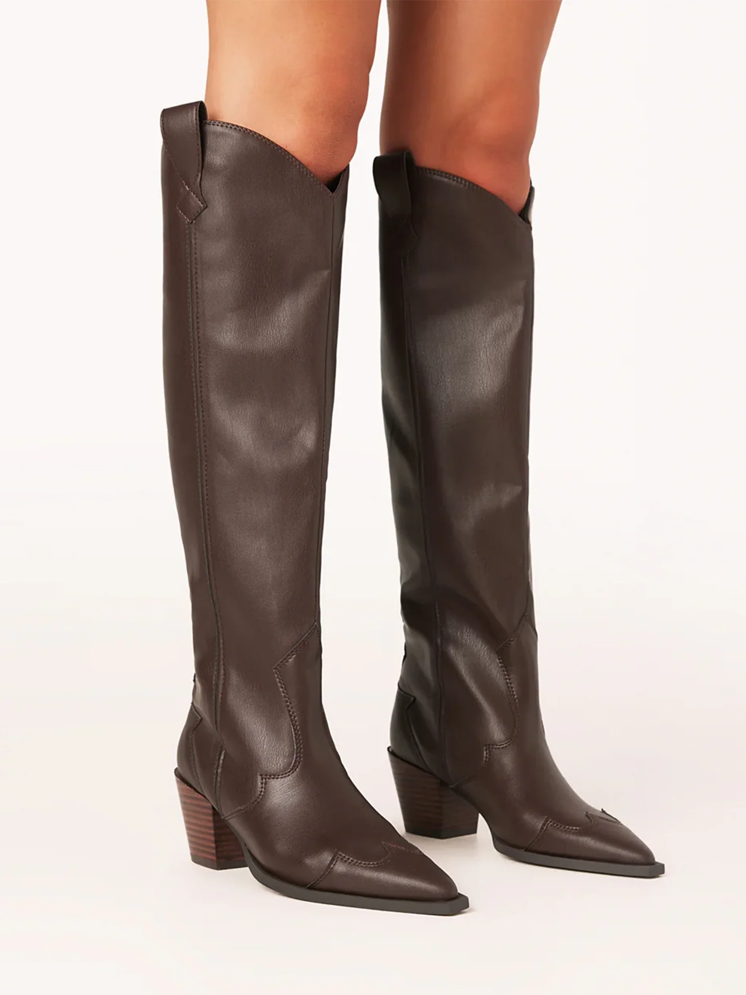 Oceane Vegan Leather Boot in Chocolate - Image 3
