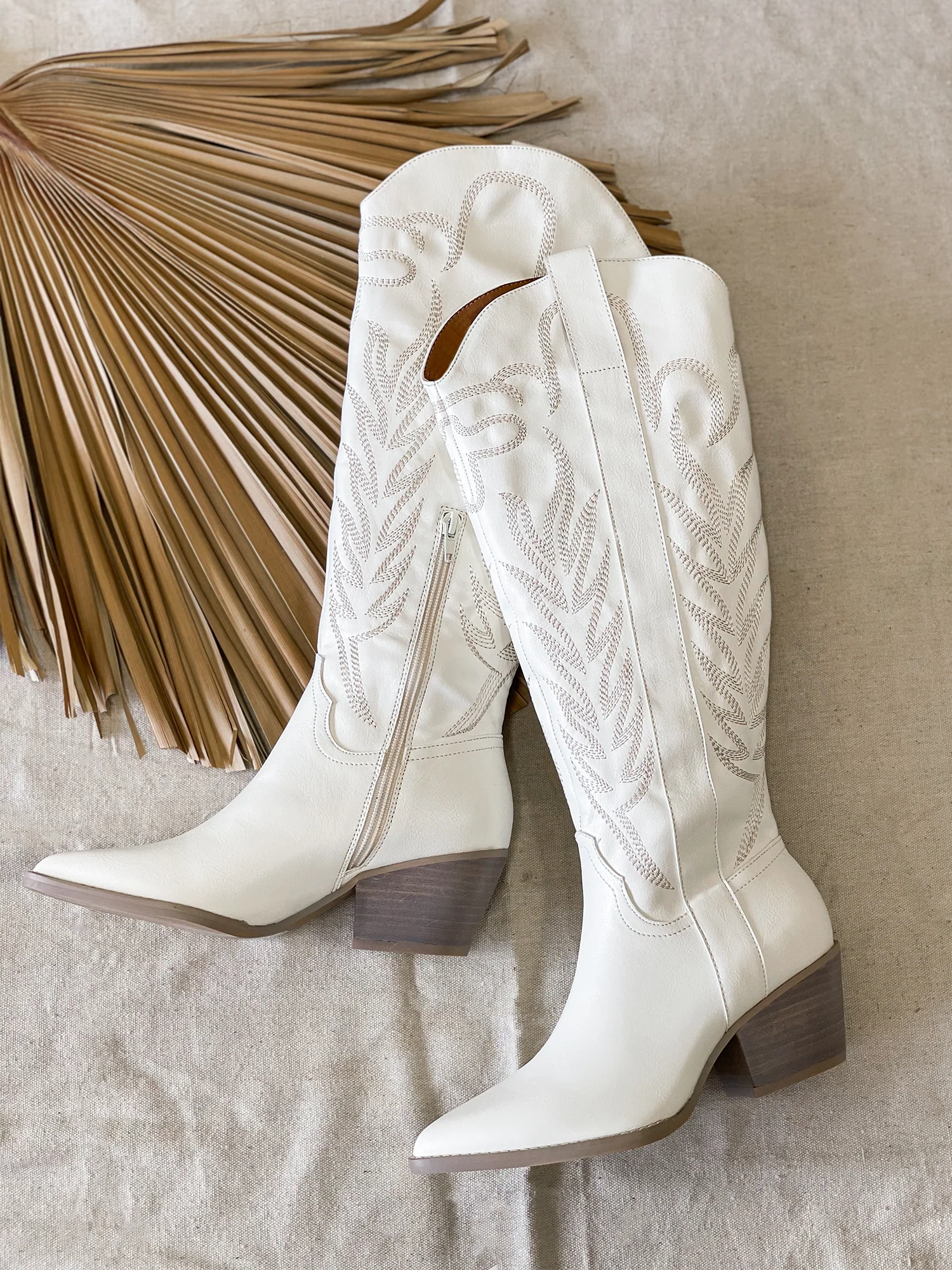 Samara Cowboy Boot in White - Image 4