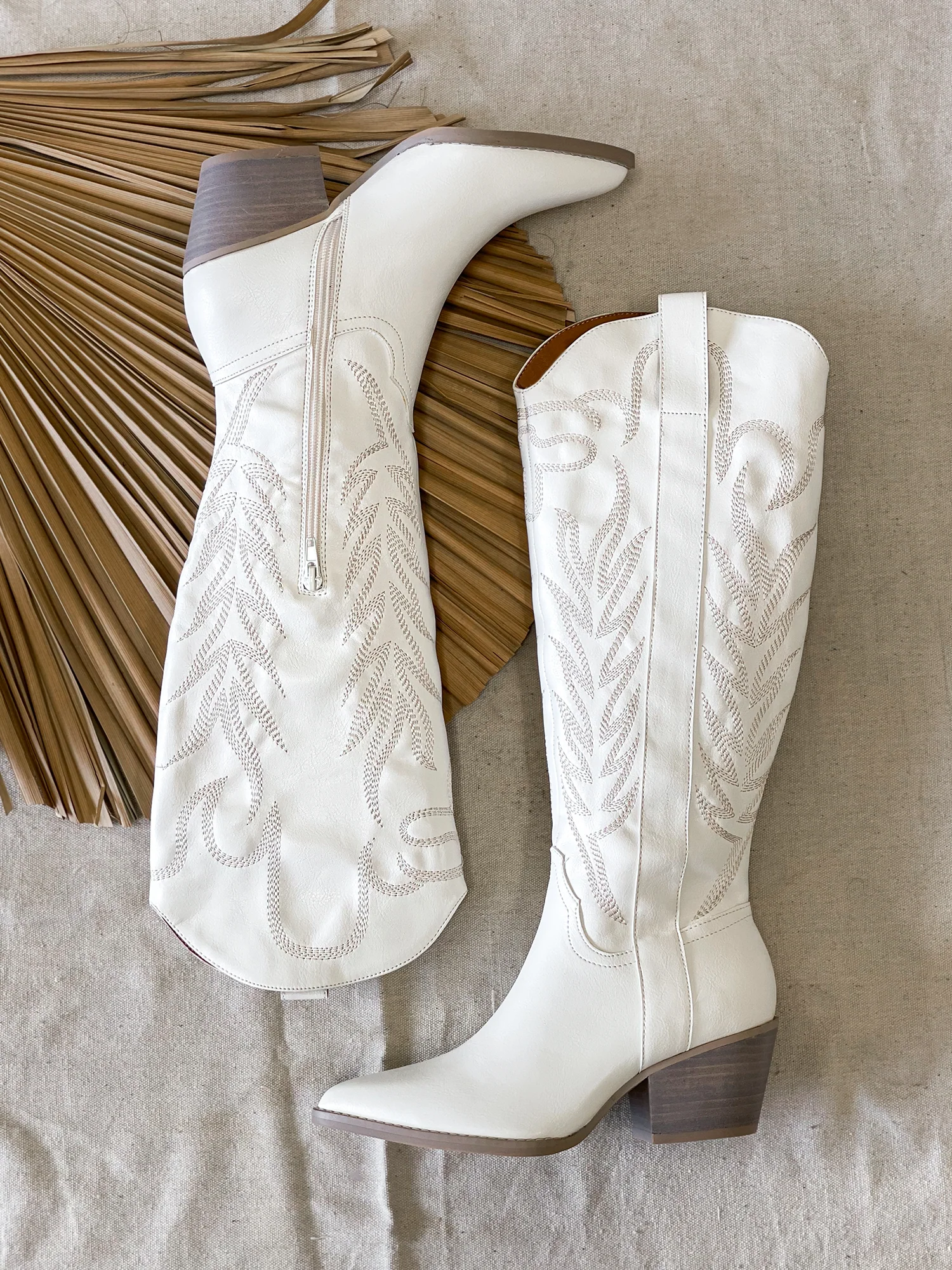 Samara Cowboy Boot in White - Image 5