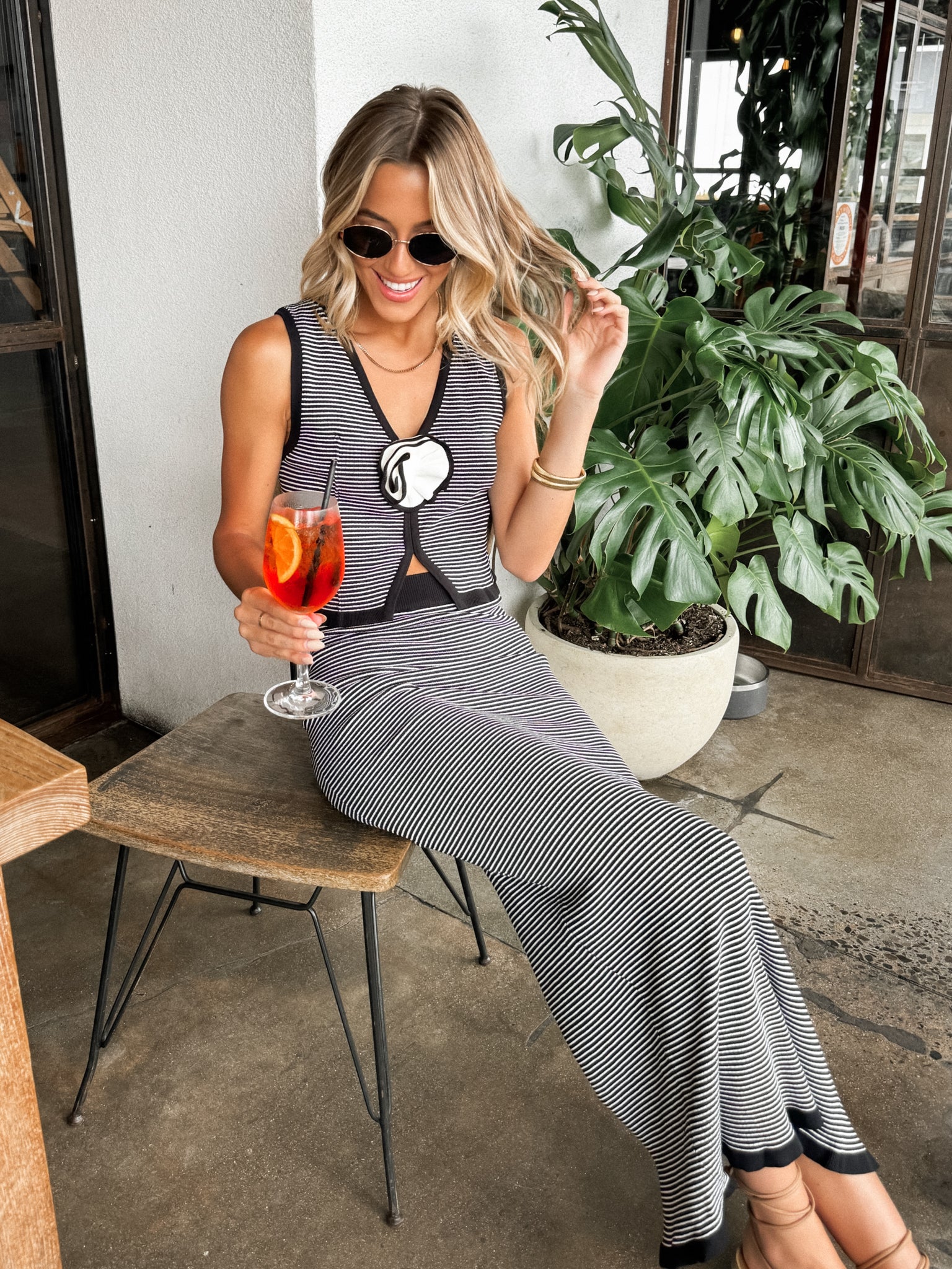 Aurora Stripe Knit Midi Skirt - Final Sale - Image 4