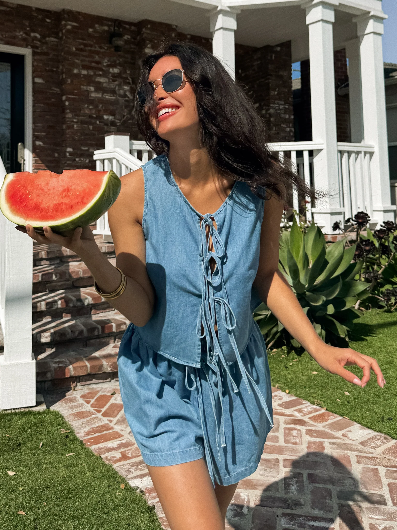 Let Loose Denim Tie Top - Final Sale - Image 11