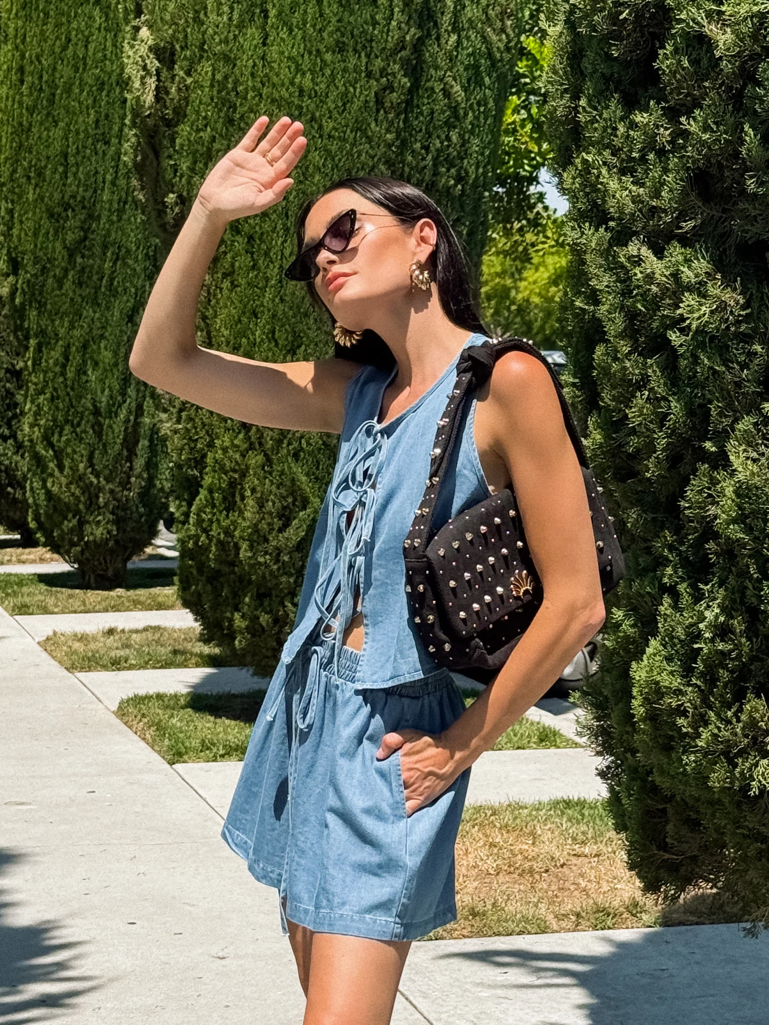 Let Loose Denim Tie Top - Final Sale - Image 5