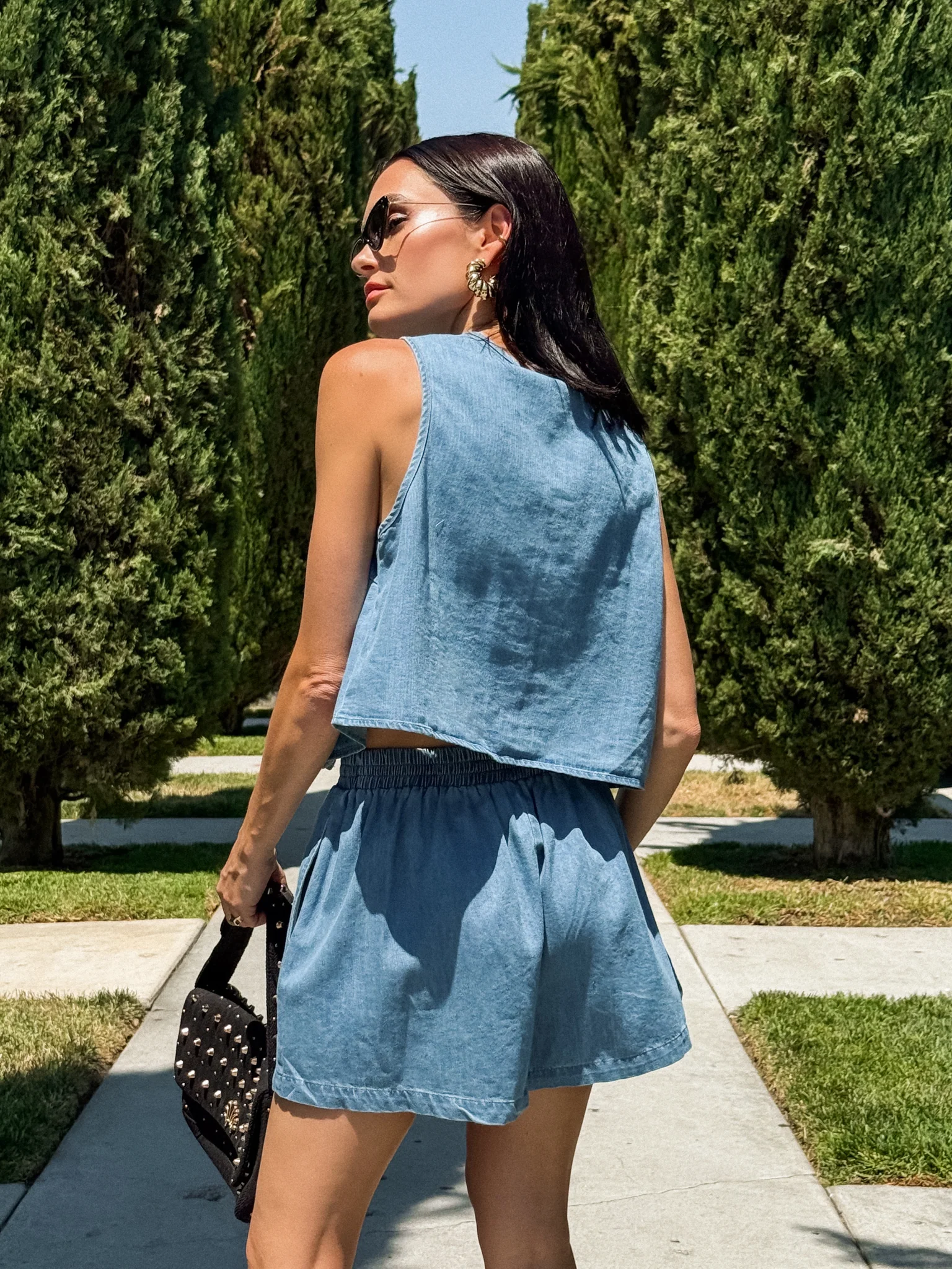 Let Loose Denim Tie Top - Final Sale - Image 6