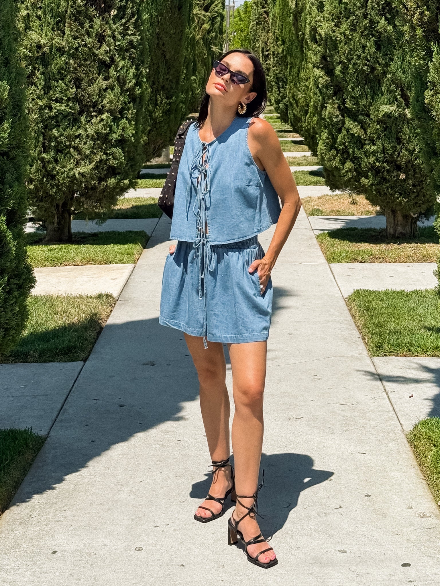 Let Loose Denim Tie Top - Final Sale - Image 9