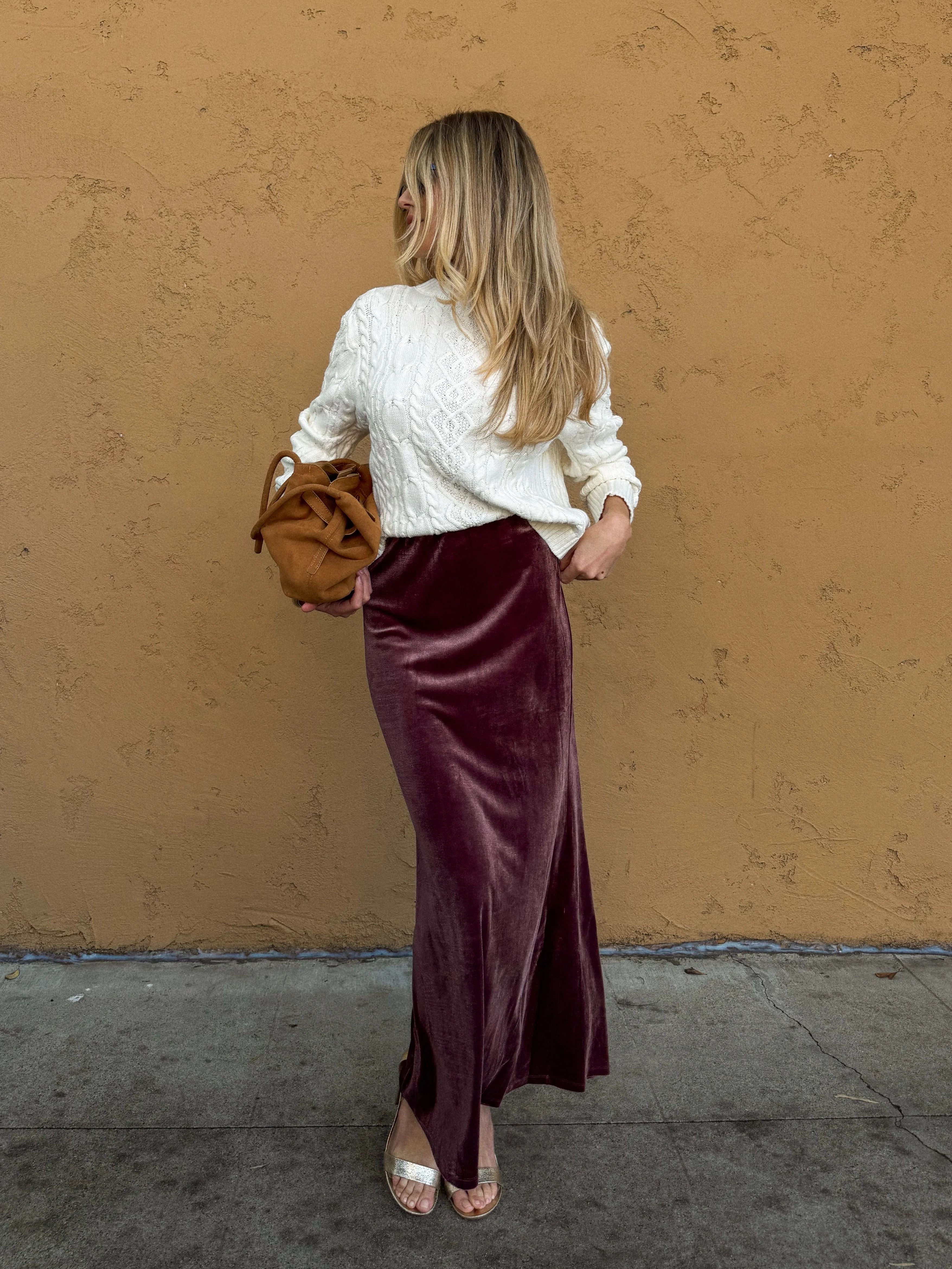 Mulberry Velvet Maxi Skirt - Final Sale - Image 4
